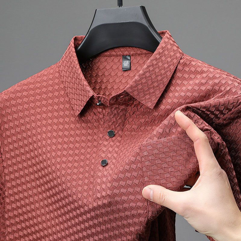 🎉Camisa de hombre manga corta con textura 🎉-ES