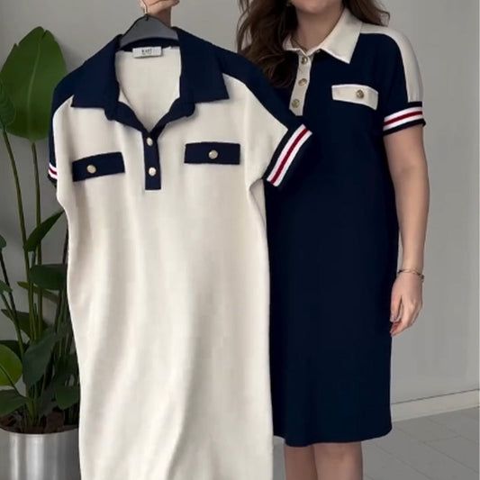 😍Μοντέρνα γυναικεία φορέματα με κοντά μανίκια στο πέτο-GR