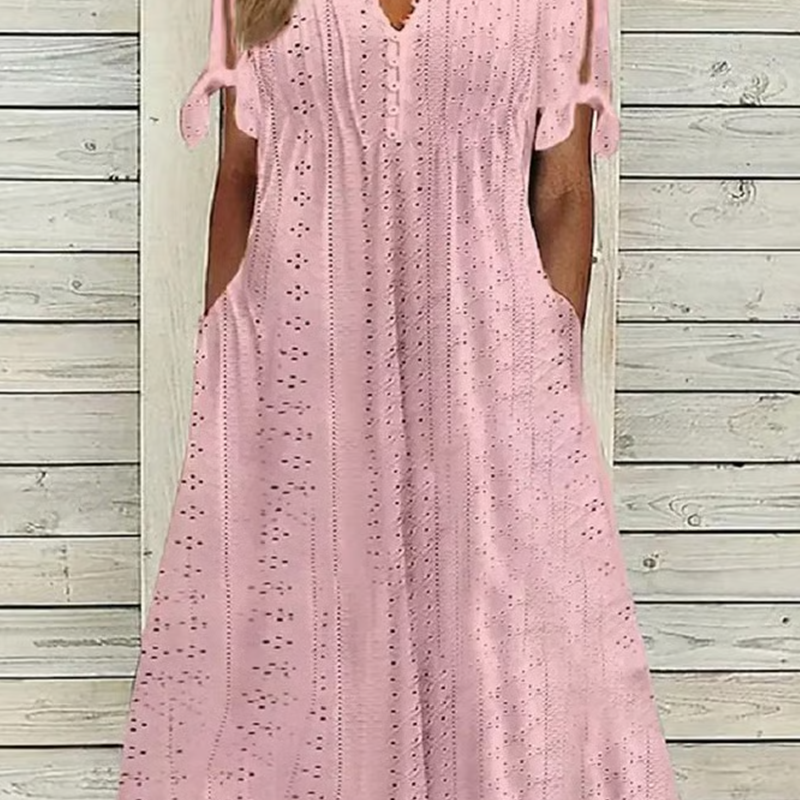 Elegante vestido de mujer con escote en V.-ES