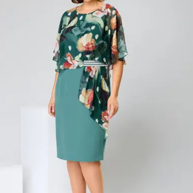 🌸 Elegantes vestidos florales de escote redondo para mujer-ES