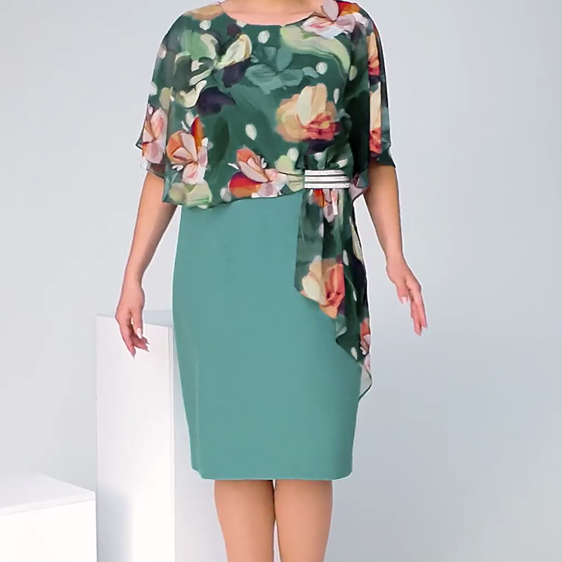 🌸 Elegantes vestidos florales de escote redondo para mujer-ES