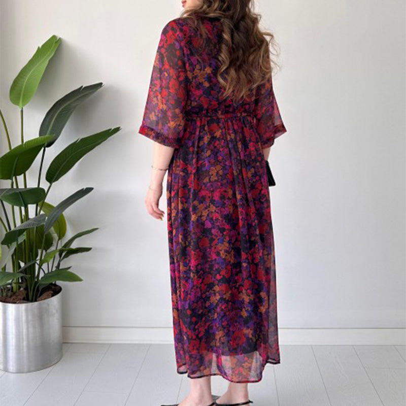 🌺Vestido largo relajante y elegante estampado para mujer-ES