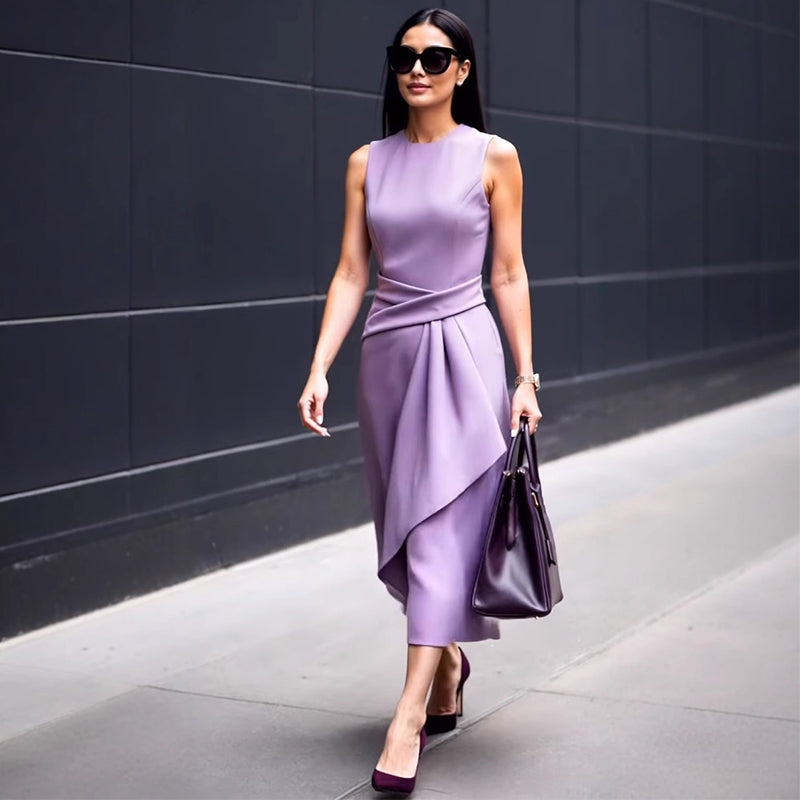 Vestido de mujer con escote redondo-ES
