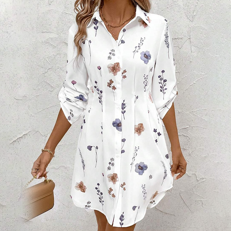 【S-XL】🌸Elegantna haljina A-kroja s cvjetnim printom i dugim rukavima-HR