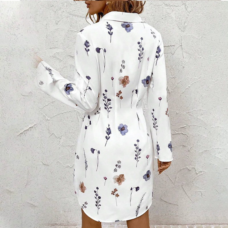 【S-XL】🌸Elegantna haljina A-kroja s cvjetnim printom i dugim rukavima-HR