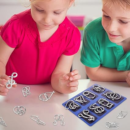 Juguetes educativos intelectuales, juguetes de reconocimiento intelectual, rompecabezas de metal-ES