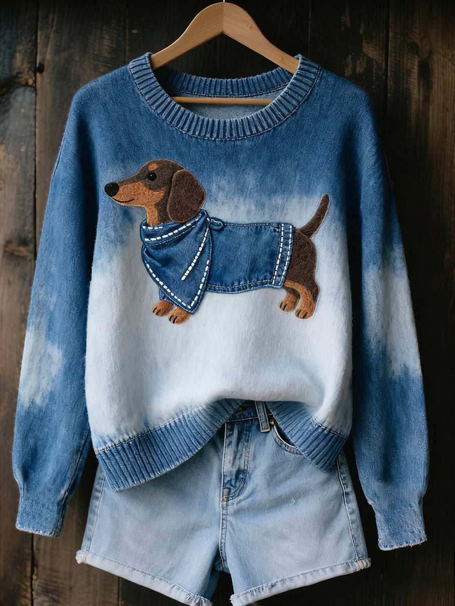 Suéter de punto acogedor con estampado animal vintage para mujer-ES