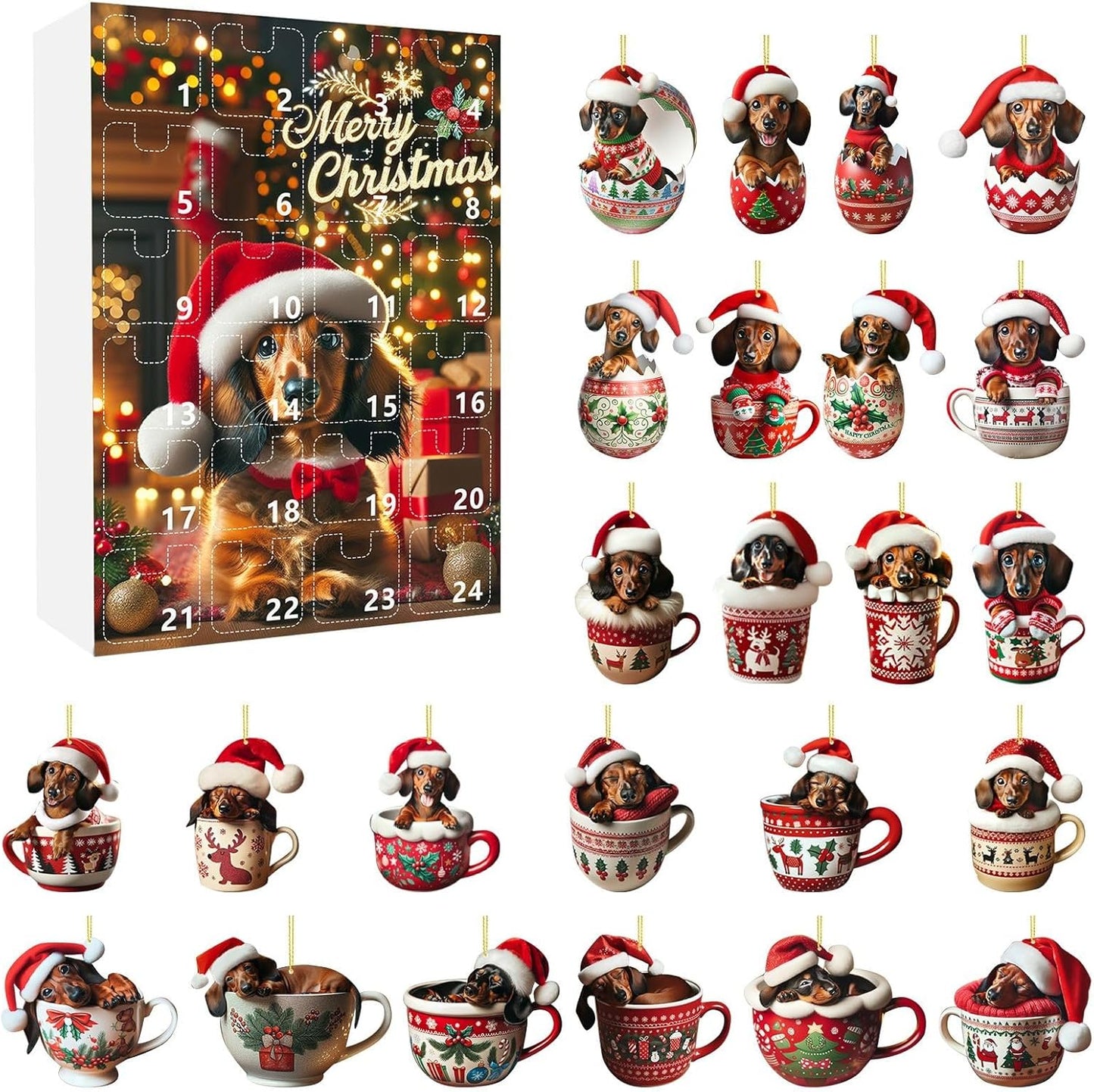 🎅Calendario de Adviento de Perros Salchicha Navideños 2025-ES