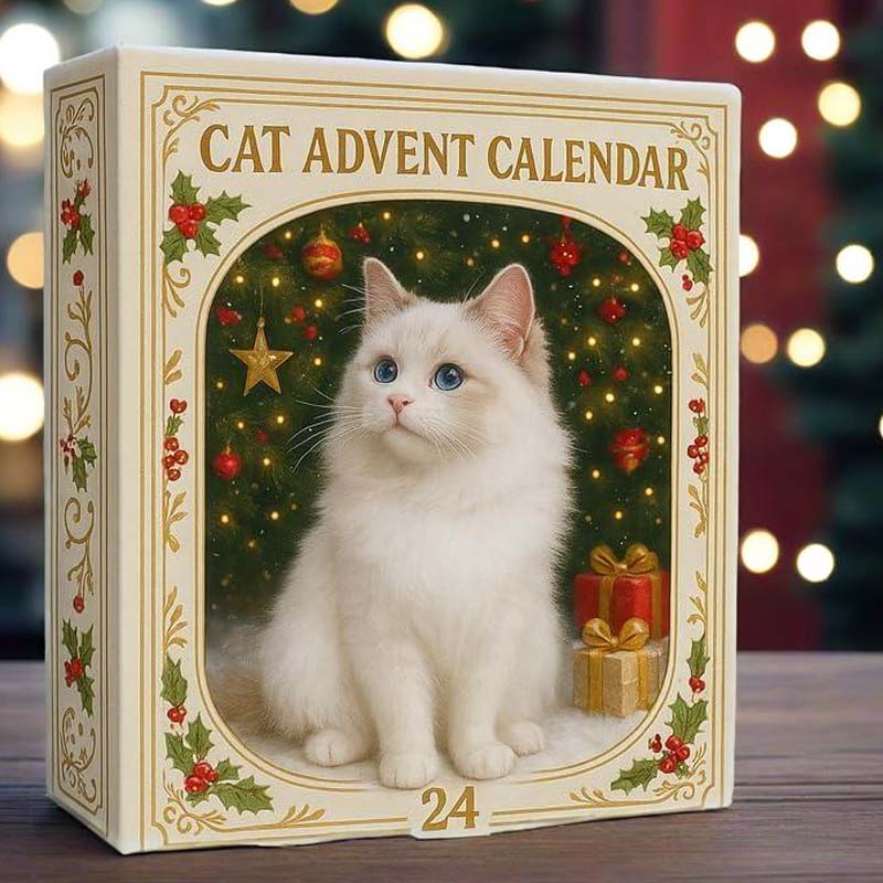 【🎁Božična ponudba🎄】Adventni koledar za ljubitelje mačk za leto 2025-SI