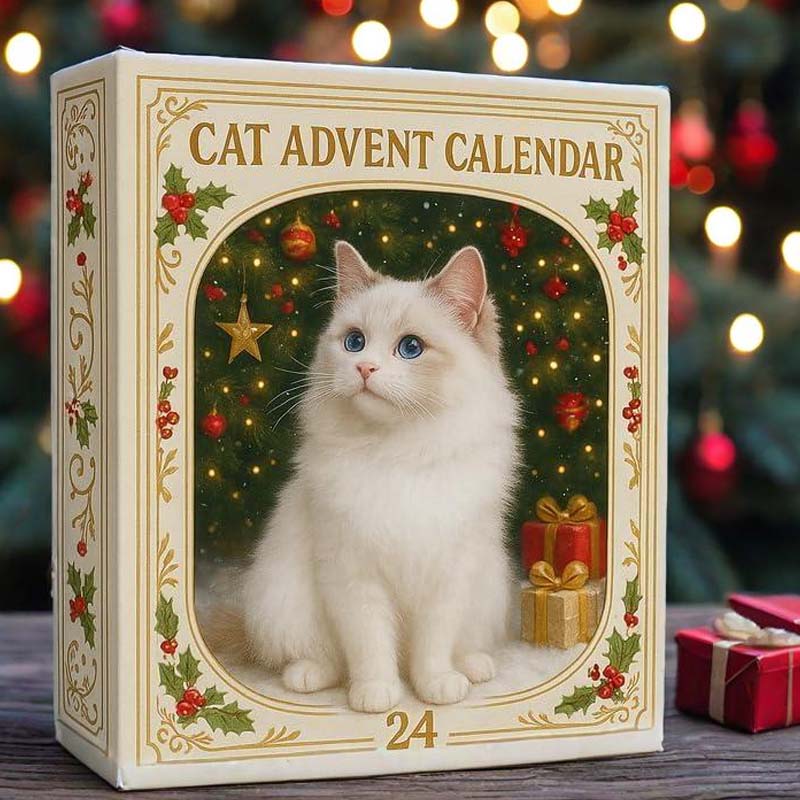 【🎁Božična ponudba🎄】Adventni koledar za ljubitelje mačk za leto 2025-SI