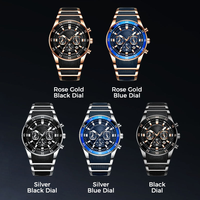 🎁 Moška vodoodporna večnamenska kremenčeva ura⌚-SI