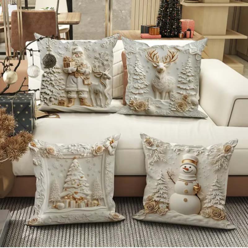 🎄Elegantes fundas de almohada navideñas-ES