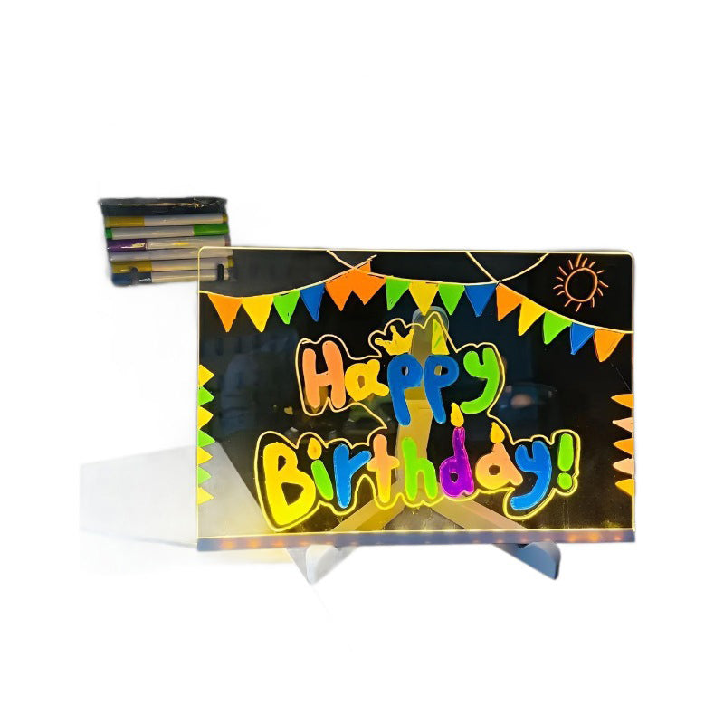 🔥👨🎨 Φωτιζόμενος ακρυλικός πίνακας σχεδίασης με βάση που σβήνει 🎨✨-GR