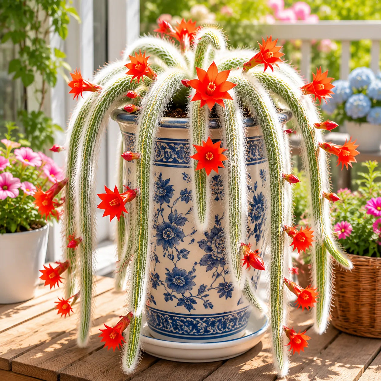 🌵Cactus cola de mono raro: una cascada viviente de belleza suave y esponjosa.-ES