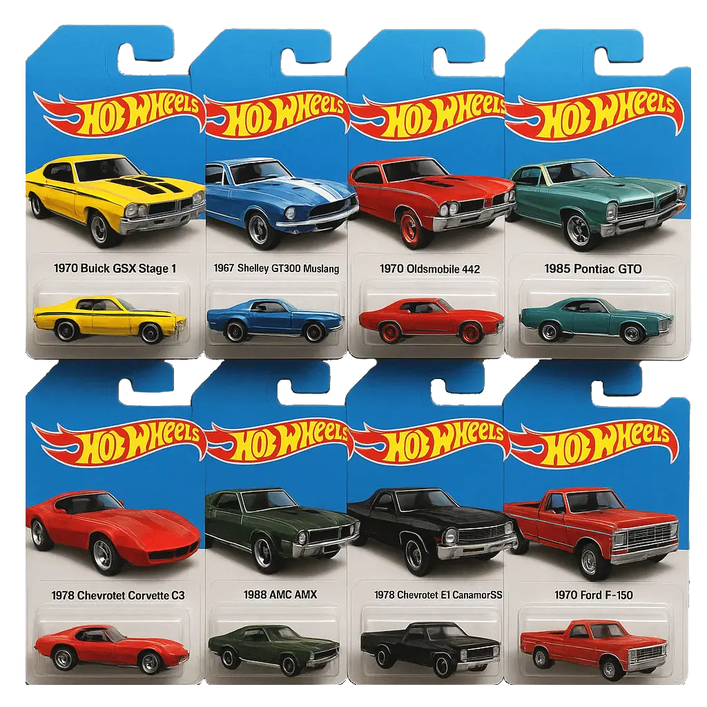 🔥Vroča razprodaja - 50 % POPUST🔥 - 🚗Adventni koledar avtomobilčkov Hot Wheels Muscle - 24 DNI 2025🎄-SI