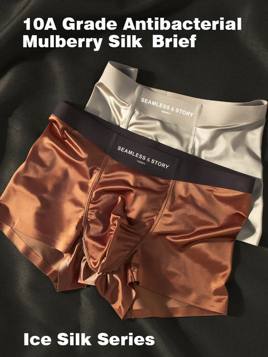 (3 kom.) Elegantne muške bokserice Ice Silk marke Mulberry Silk s antimikrobnim učinkom-HR