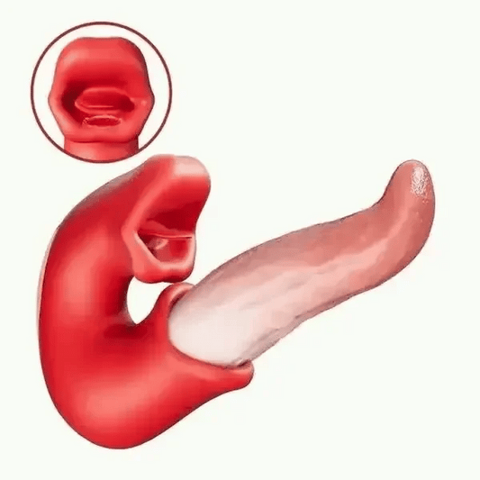Arabella - vibračné dildo 3 v 1 so stimuláciou G-bodu, klitorisu a jazyka, vodeodolné.-SK