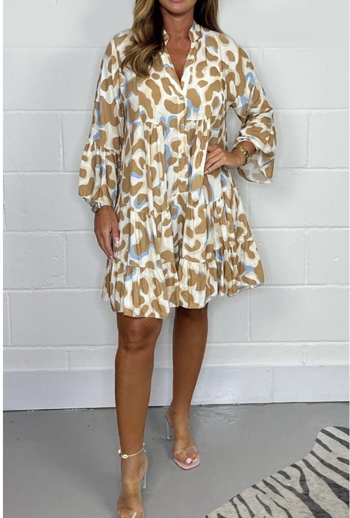 Nuevos vestidos estampados irregulares de talla grande de primavera y verano.-ES