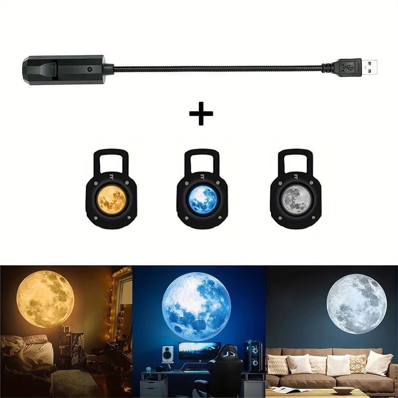 USB „Galaxy“ projektorius ir mėnulio nakties šviesa-LT