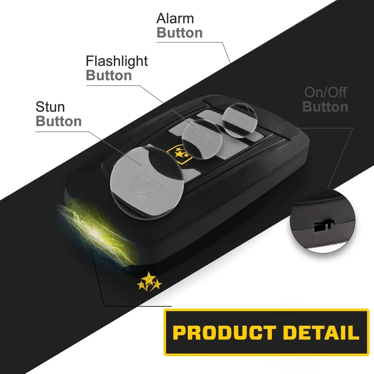 🔥⚡️ VOLTIC V77 3 en 1 llavero para coche con pistola eléctrica, linterna y alarma-ES