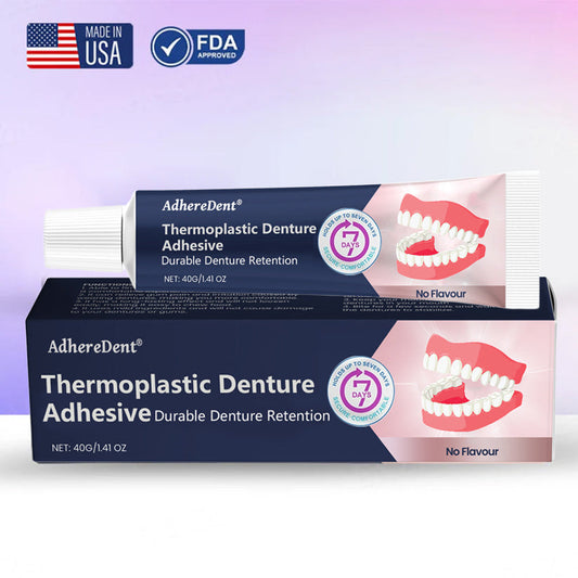 （🔥Compra 1, llévate 1 gratis🔥）Adhesivo termoplástico para dentaduras postizas AdhereDent, fijación permanente para dentaduras postizas-ES