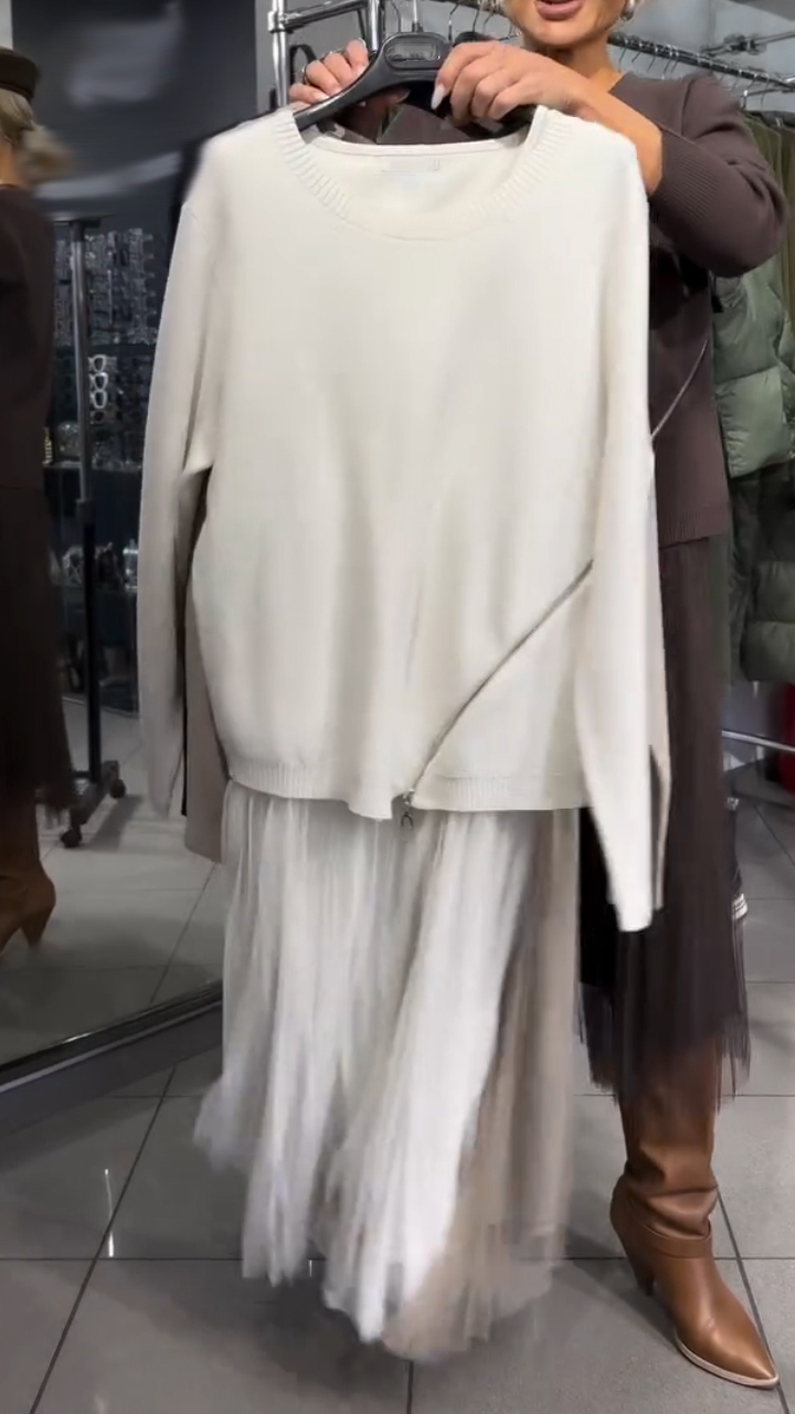 Vestido de mujer con cremallera lateral y parches.-ES