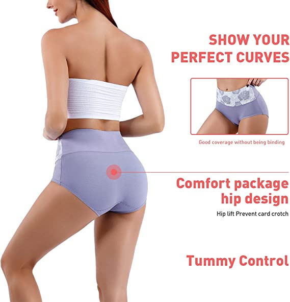 Braguita de cintura alta con control abdominal, a prueba de fugas-ES
