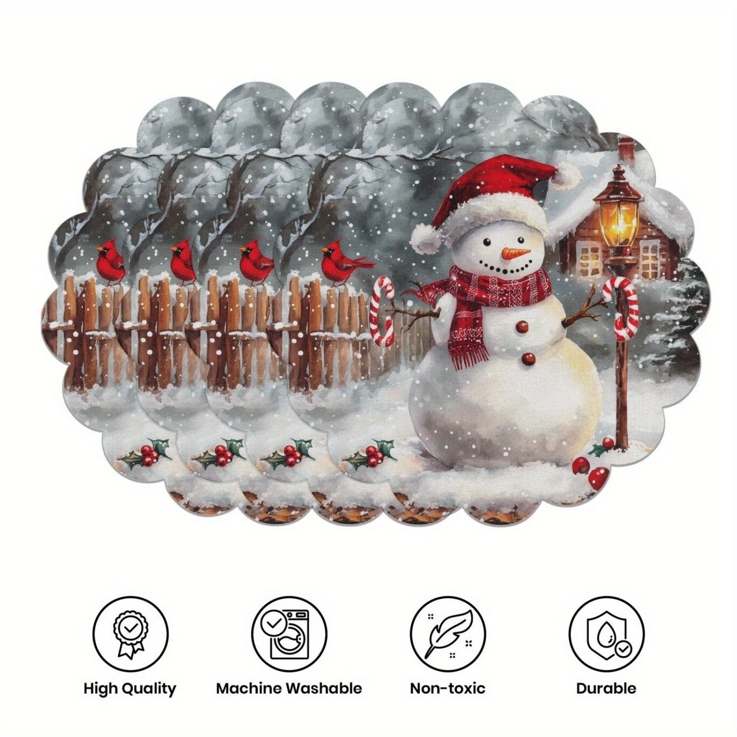 10 τεμάχια. Χειμερινά σουπλά σε σχήμα αλεξανδρινών και κουκουναριών, τραπεζομάντιλα από αντιολισθητικό ύφασμα-GR