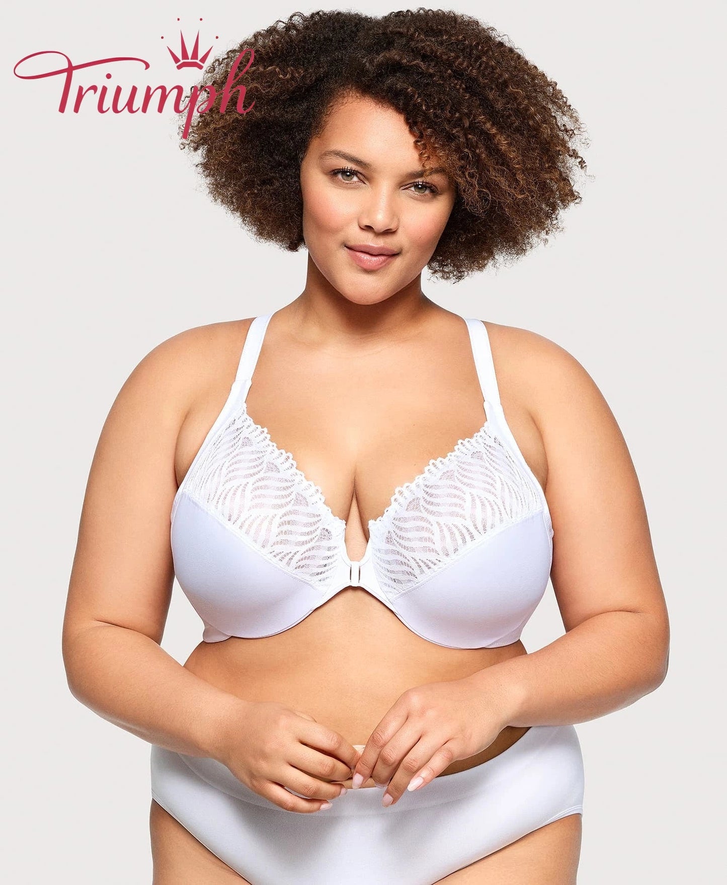 Triumph - (4 kosi) - 💖Modrček z zapenjanjem spredaj in T-izrezom-SI