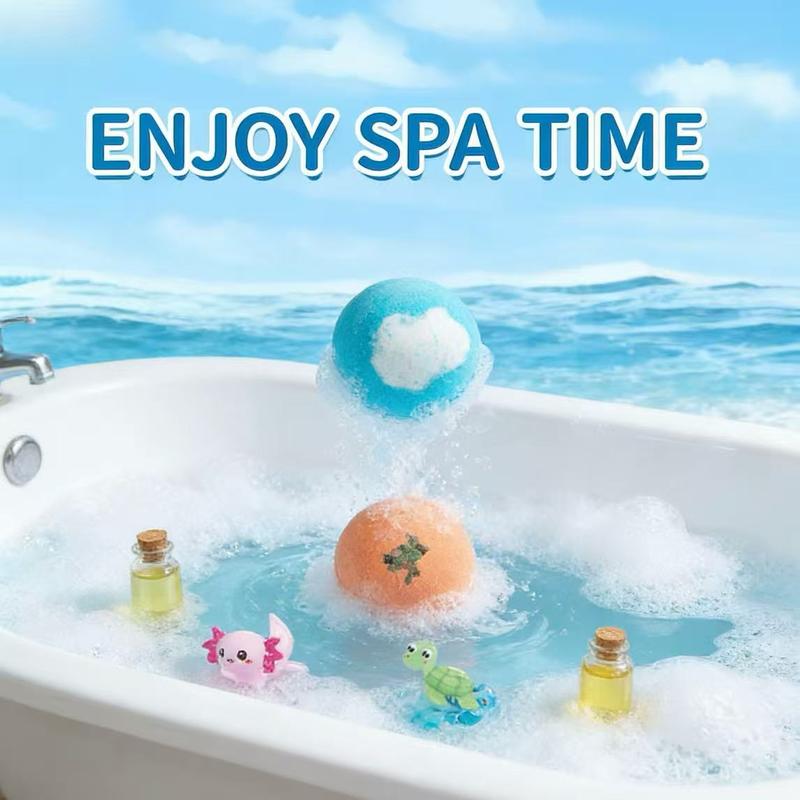 🔥🛁 Φυσικές μπάλες μπάνιου για παιδιά με μεγάλες φυσαλίδες και μια έκπληξη μέσα 🥚✨12 τεμάχια. [1 συσκευασία]-GR