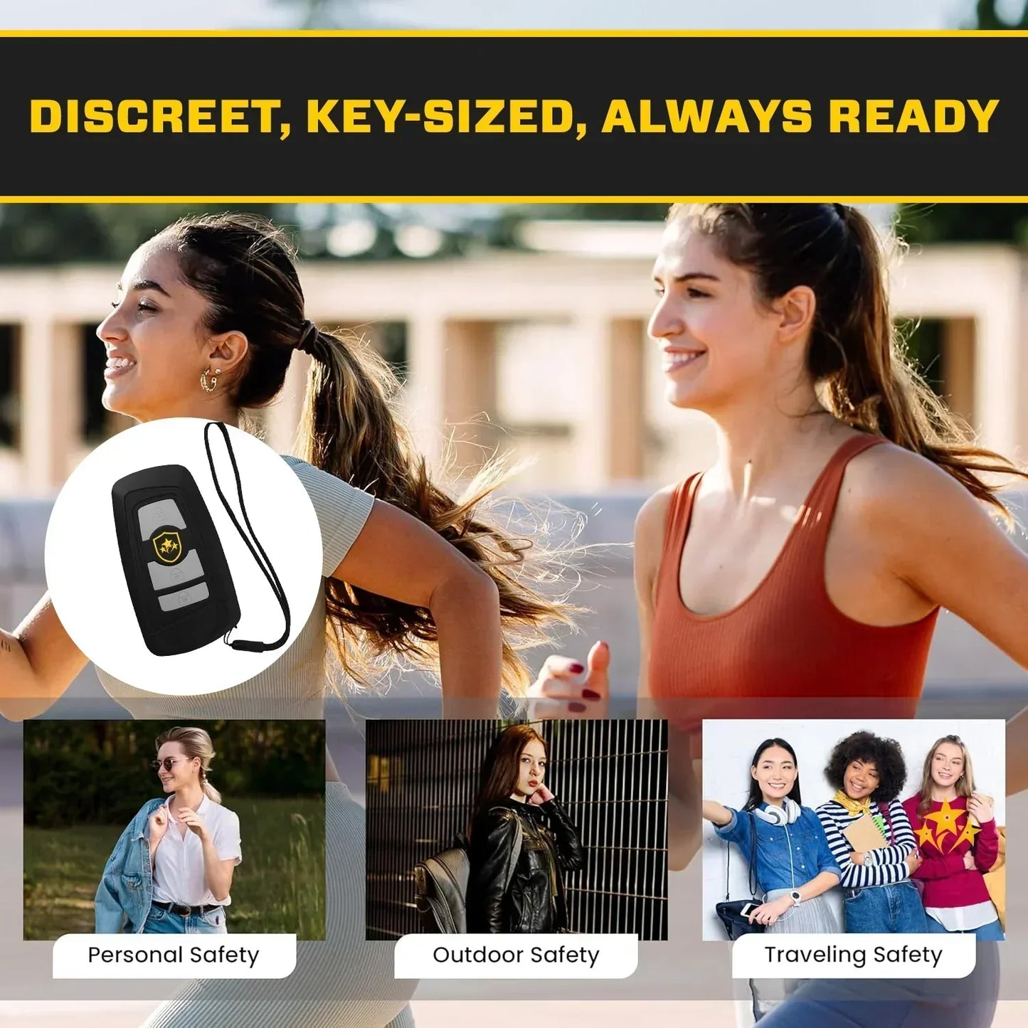 🔥⚡️ VOLTIC V77 3 en 1 llavero para coche con pistola eléctrica, linterna y alarma-ES