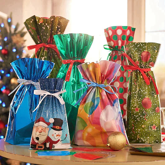 🎅🎁La mejor bolsa de regalo de Navidad con cordón del mundo-ES