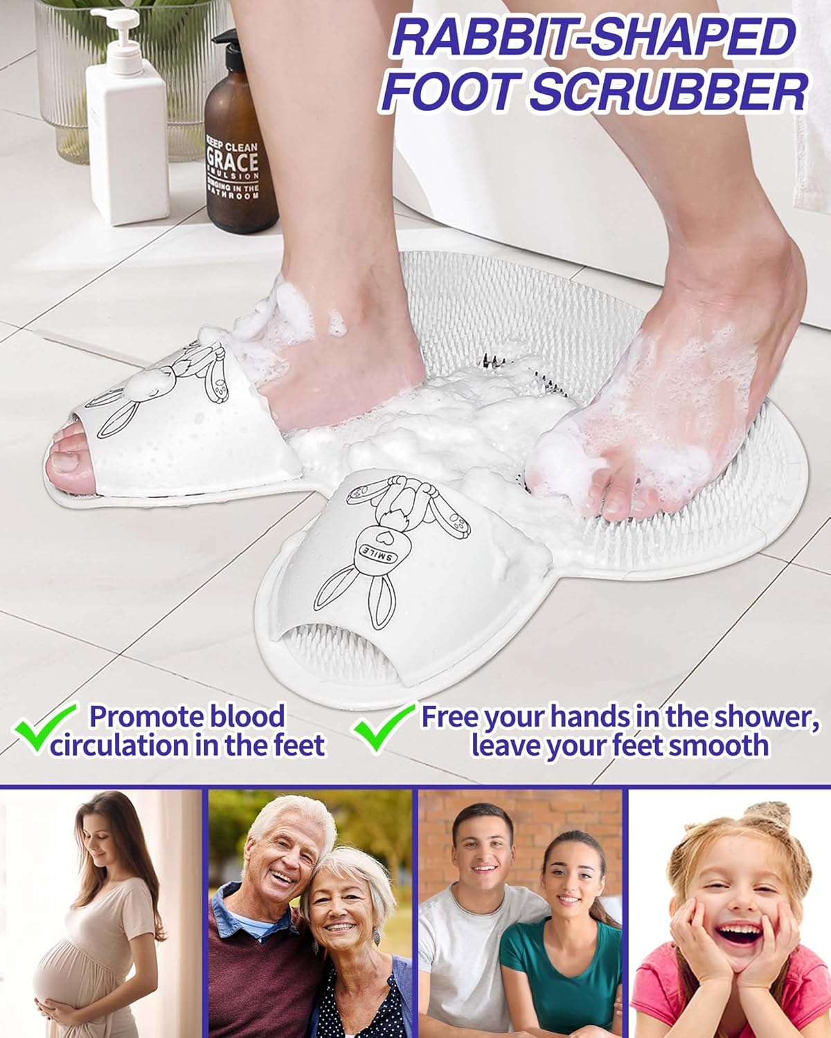 Alfombrilla de ducha extragrande para fregar los pies-ES