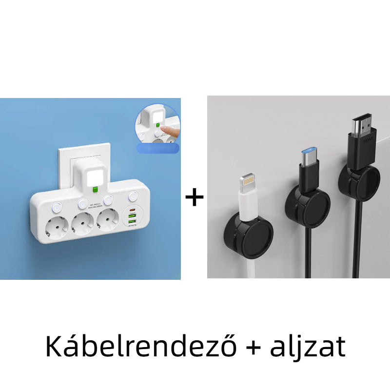 🔌⚡Išmanusis maitinimo laidas su USB prievadais (ES kištukas)-LT