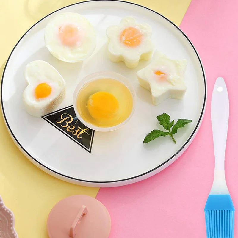 Adorable molde para huevos cocidos🥚🥚 4 piezas/juego con pincel-ES