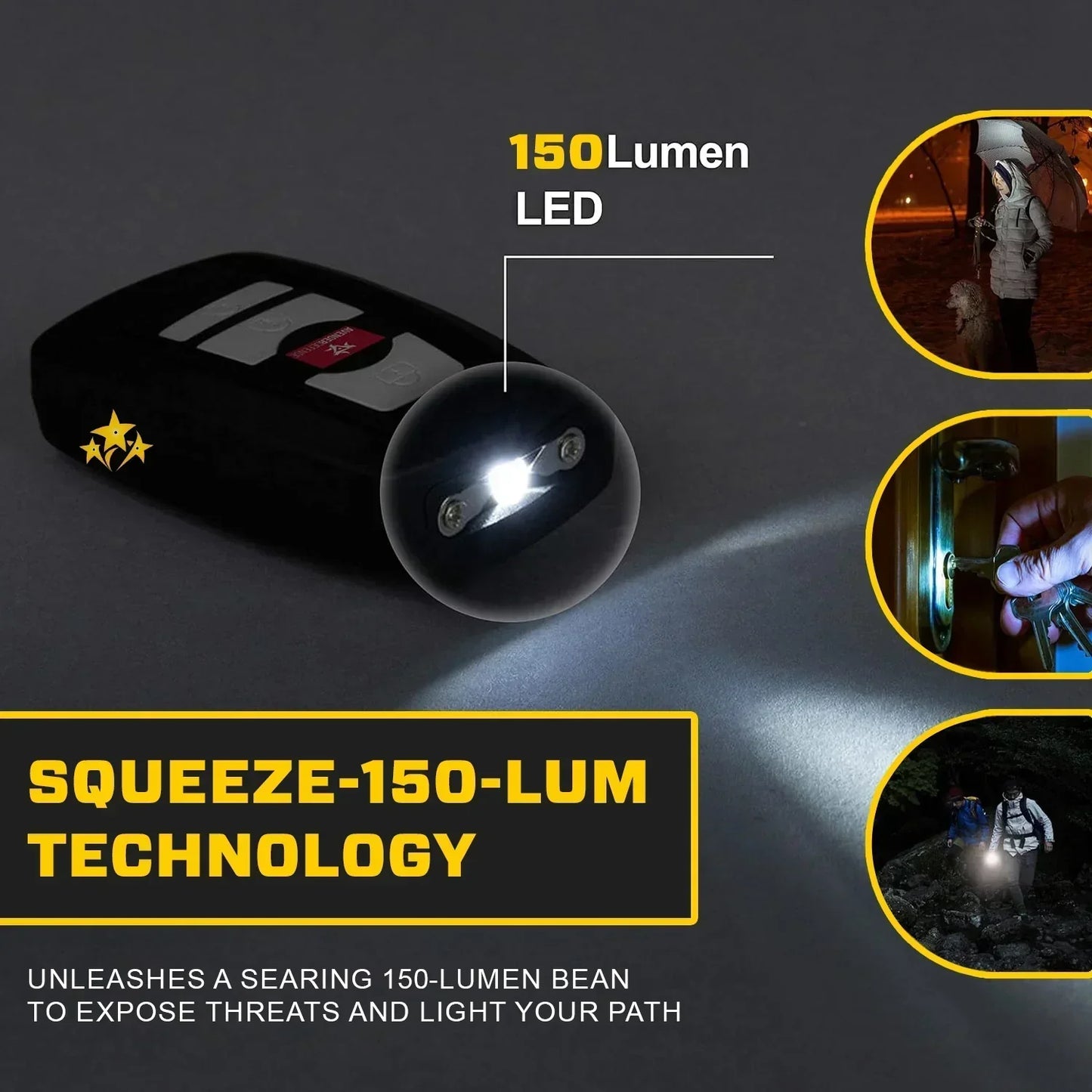 🔥⚡️ VOLTIC V77 3 en 1 llavero para coche con pistola eléctrica, linterna y alarma-ES