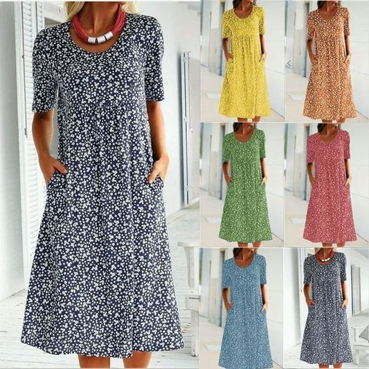 🎁2025 Hot New Year Sale🎁 Vestido casual de mujer con escote en punta (8 colores con bolsillos).