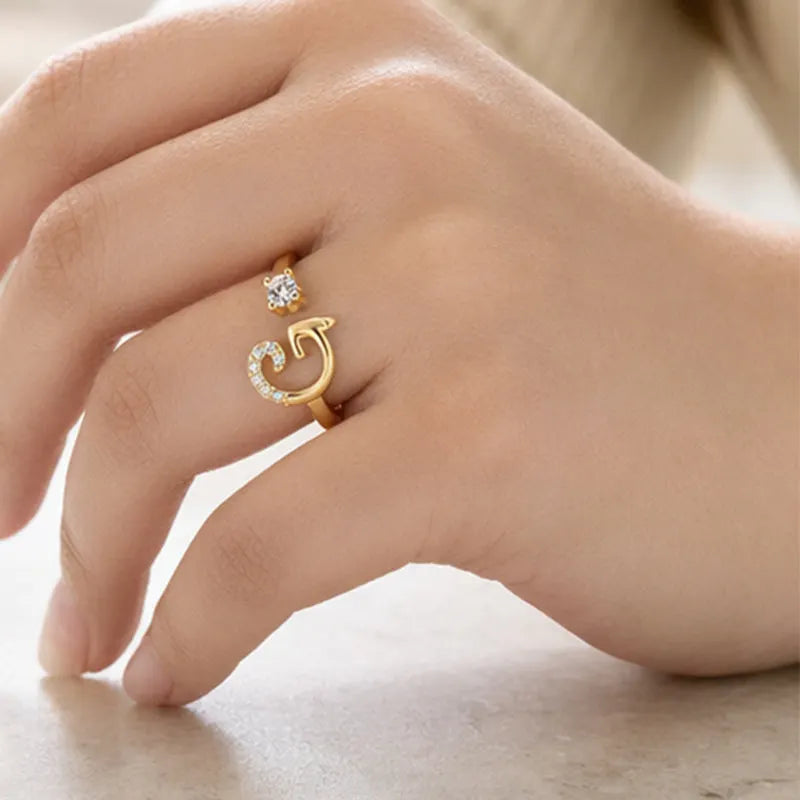 ⏳Vremenski ograničeni popust od 50%⏰Podesivi prsten s inicijalima za žene💍-HR