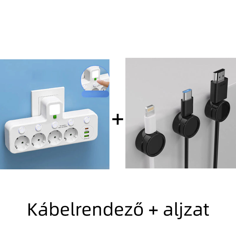 🔌⚡Išmanusis maitinimo laidas su USB prievadais (ES kištukas)-LT