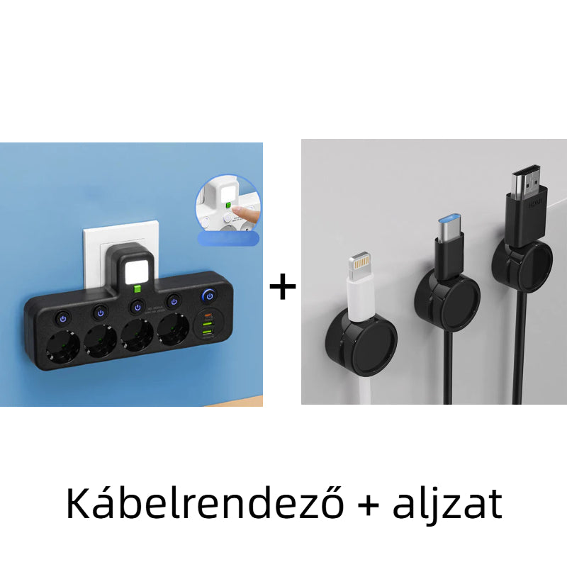 🔌⚡Išmanusis maitinimo laidas su USB prievadais (ES kištukas)-LT