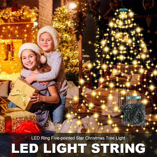 🎄 LED lučka za božično drevo v obliki petkrake zvezde 🎄-SI
