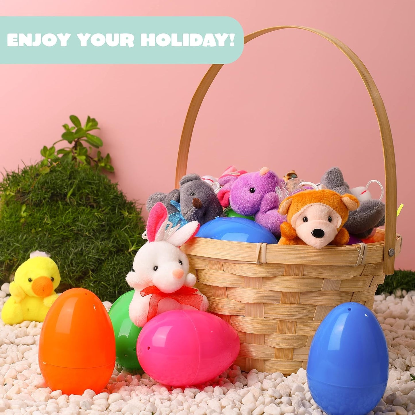 🔥Oferta de Pascua 49% - 24/12 Huevos de Pascua precargados llenos de animales de peluche-ES