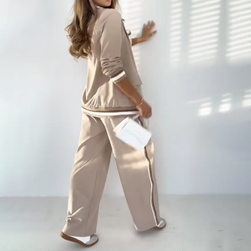 Moteriškas laisvalaikio švarkas ir plačios kelnės-LT