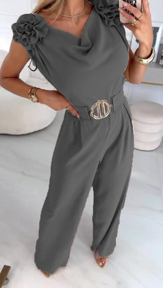 Mono de verano sin mangas para mujer con estampado floral 3D y cuello en V-ES