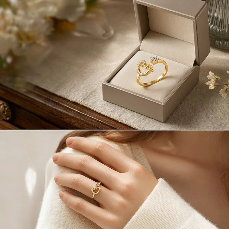 ⏳Vremenski ograničeni popust od 50%⏰Podesivi prsten s inicijalima za žene💍-HR