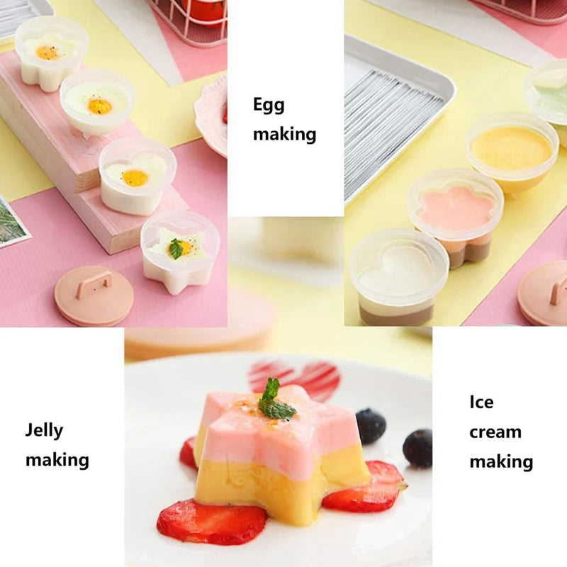 Adorable molde para huevos cocidos🥚🥚 4 piezas/juego con pincel-ES