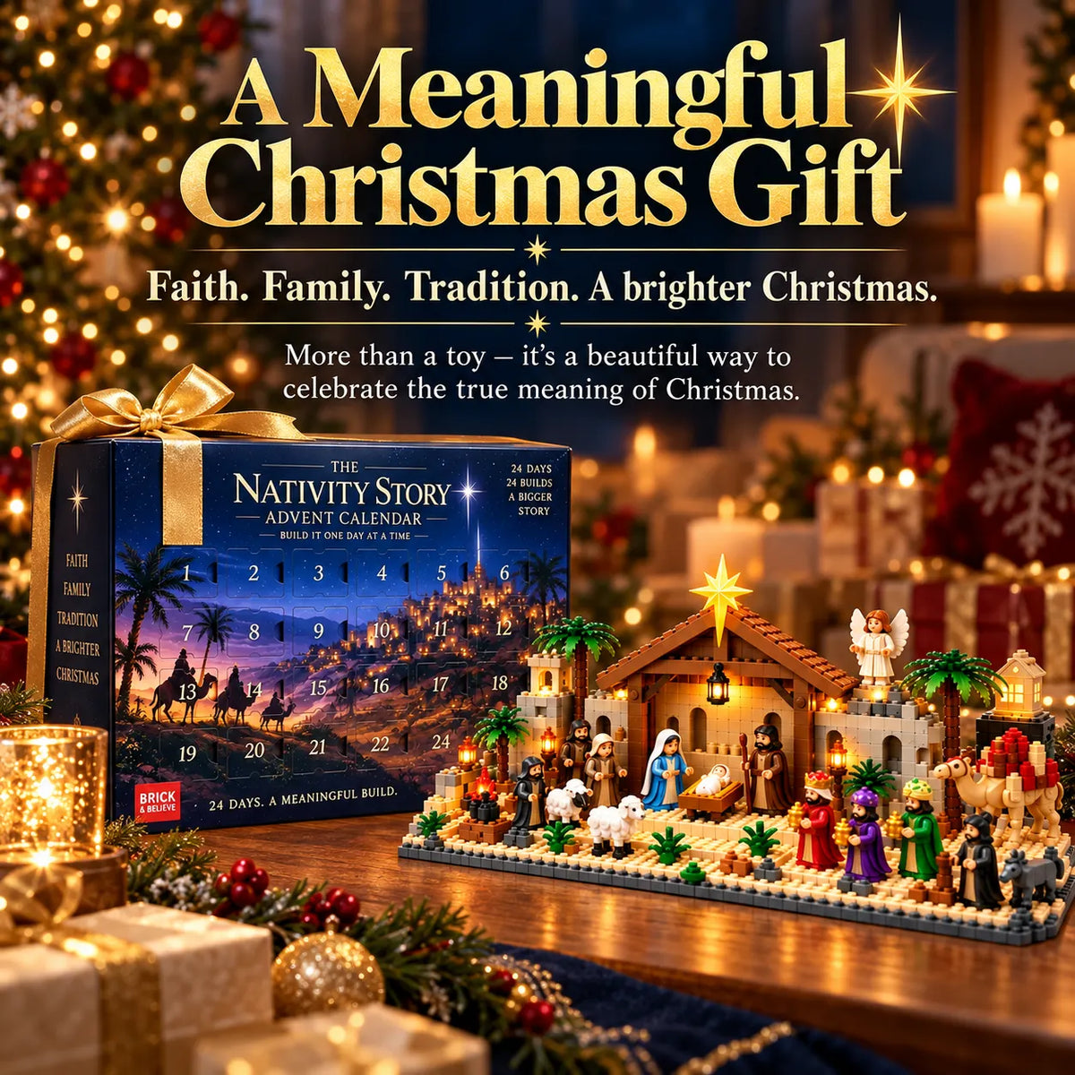 ⭐ 24-Day Buildable Nativity Advent Calendar | Family Christmas Tradition Vibe