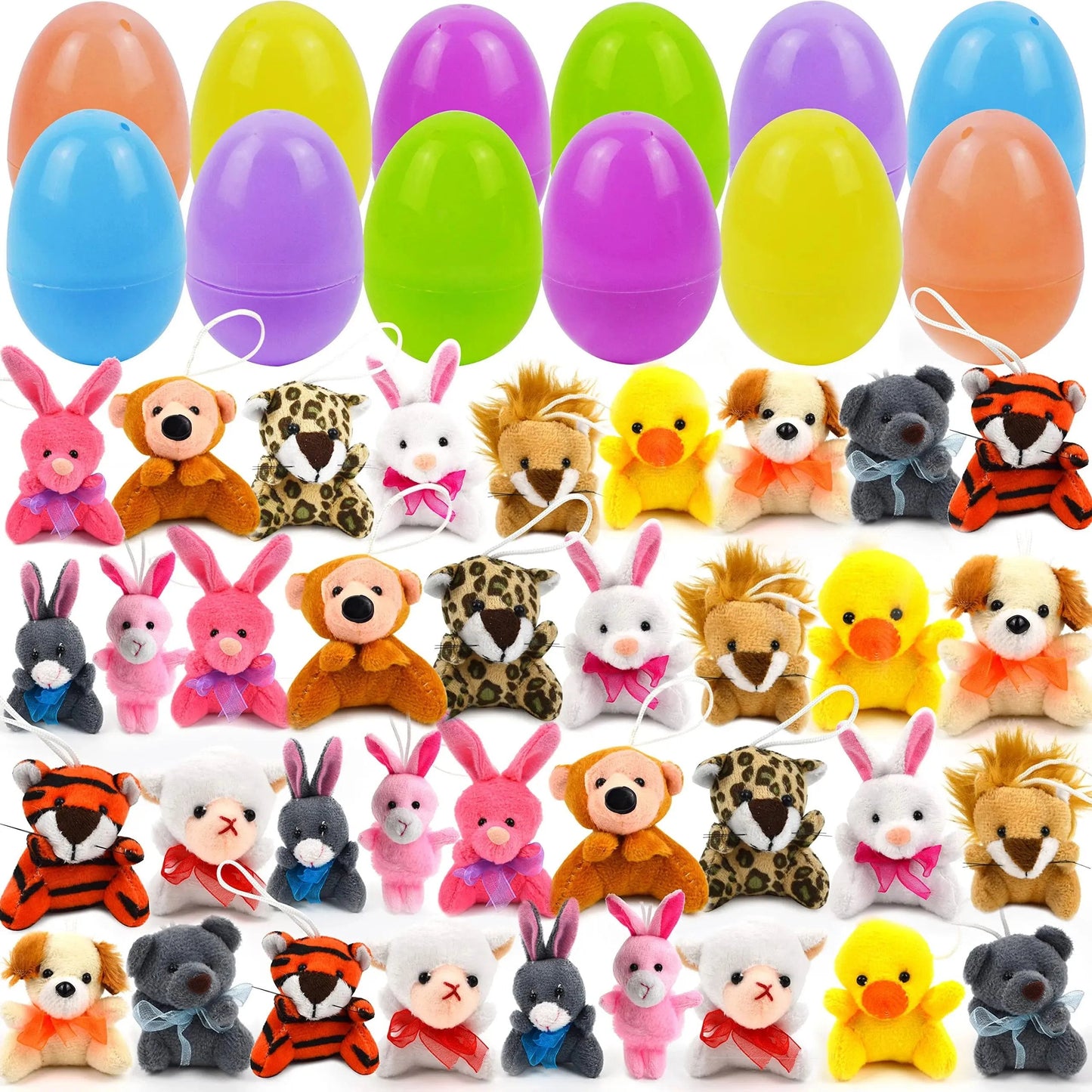🔥Oferta de Pascua 49% - 24/12 Huevos de Pascua precargados llenos de animales de peluche-ES