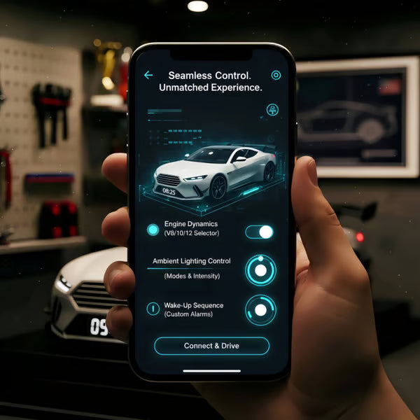 🎁 Despertador de hipercoche🏎️Motor realista y efectos de luz-ES