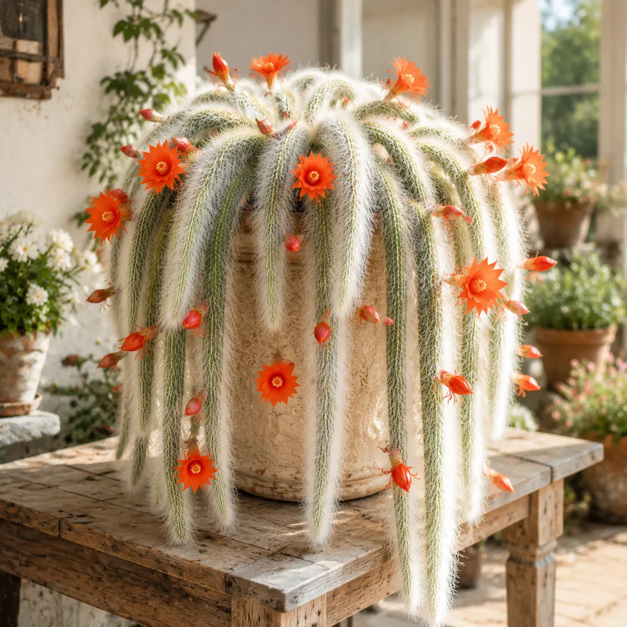 🌵Cactus cola de mono raro: una cascada viviente de belleza suave y esponjosa.-ES